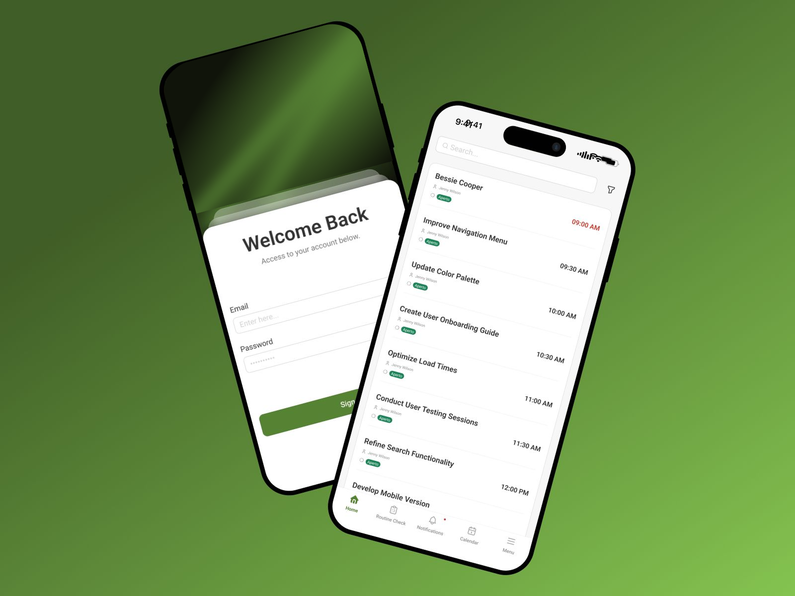 modern mobile application dashboard interface