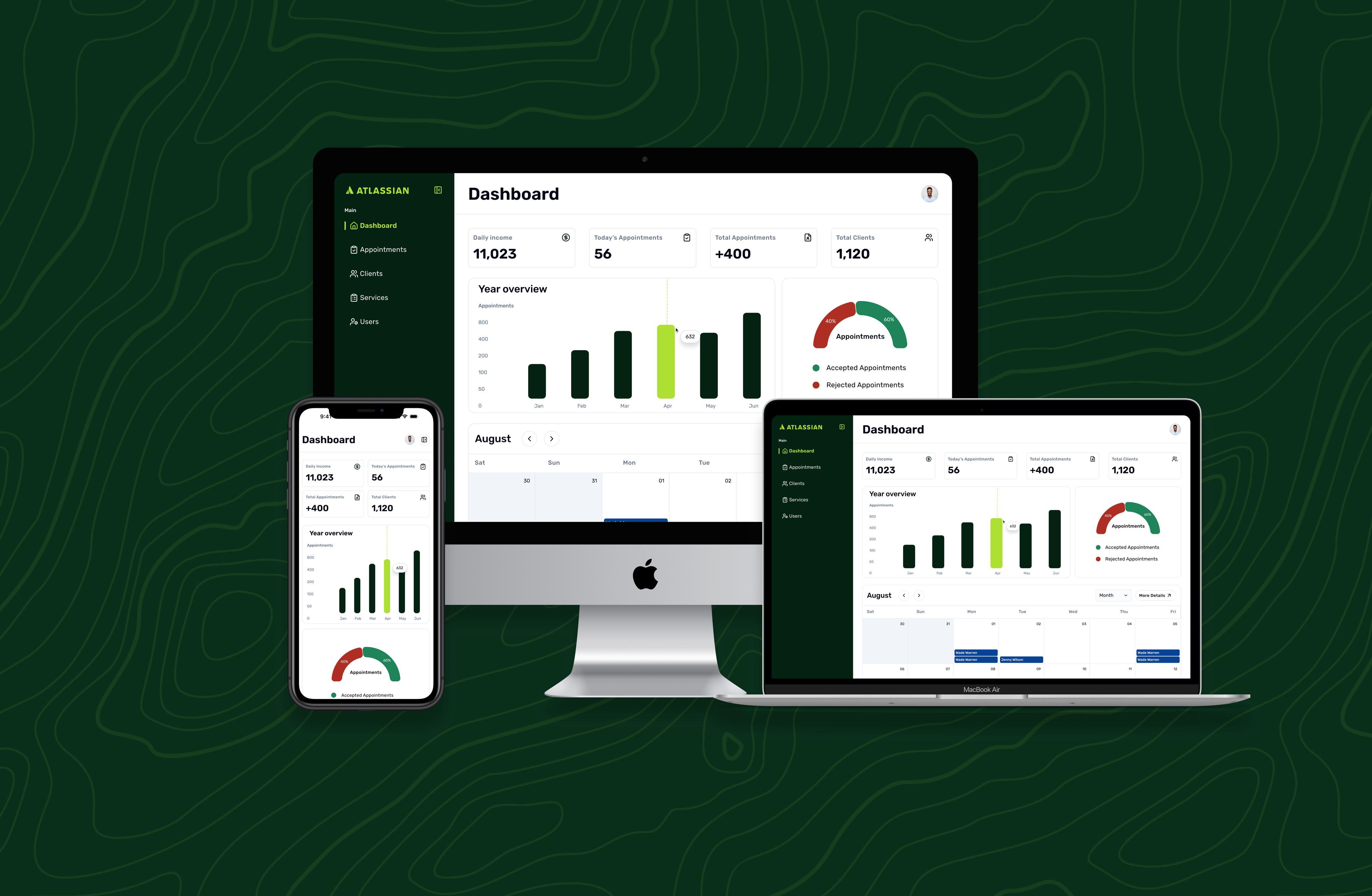 application dashboard interface
